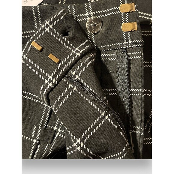 Old Navy High Rise Pixie Pant Black Windowpane Plaid Women's Size 4 NWT - Picture 10 of 10
